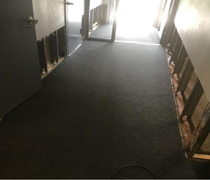 flood cuts in hallway of building